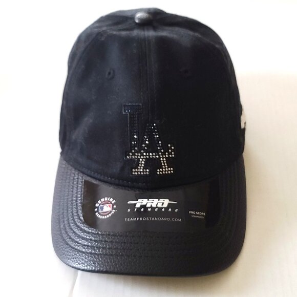 Pro Standard Los Angeles Dodgers Jewel Logo Baseball Hat Cap Black OS Unisex NWT